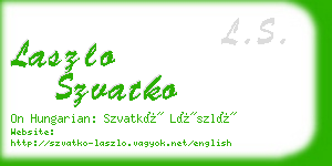 laszlo szvatko business card